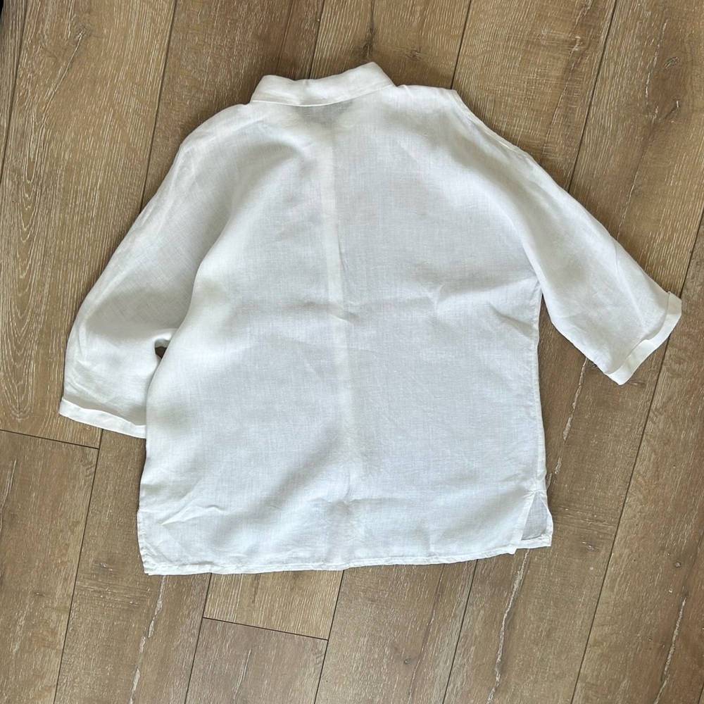 Saks Fifth Avenue White Linen Blouse - M - Picture 4 of 7